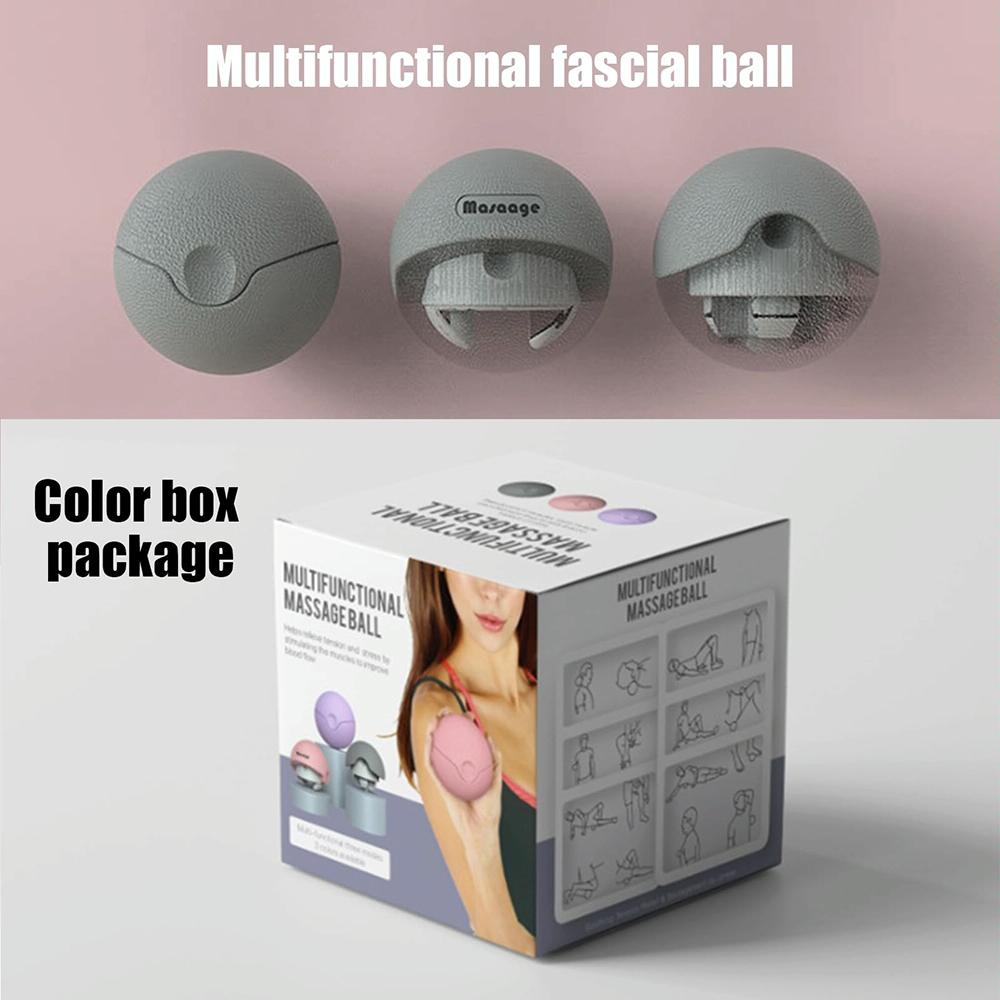 3-In-1 Fitness Yoga Massage Ball Cervical Meridian Massager - Purple