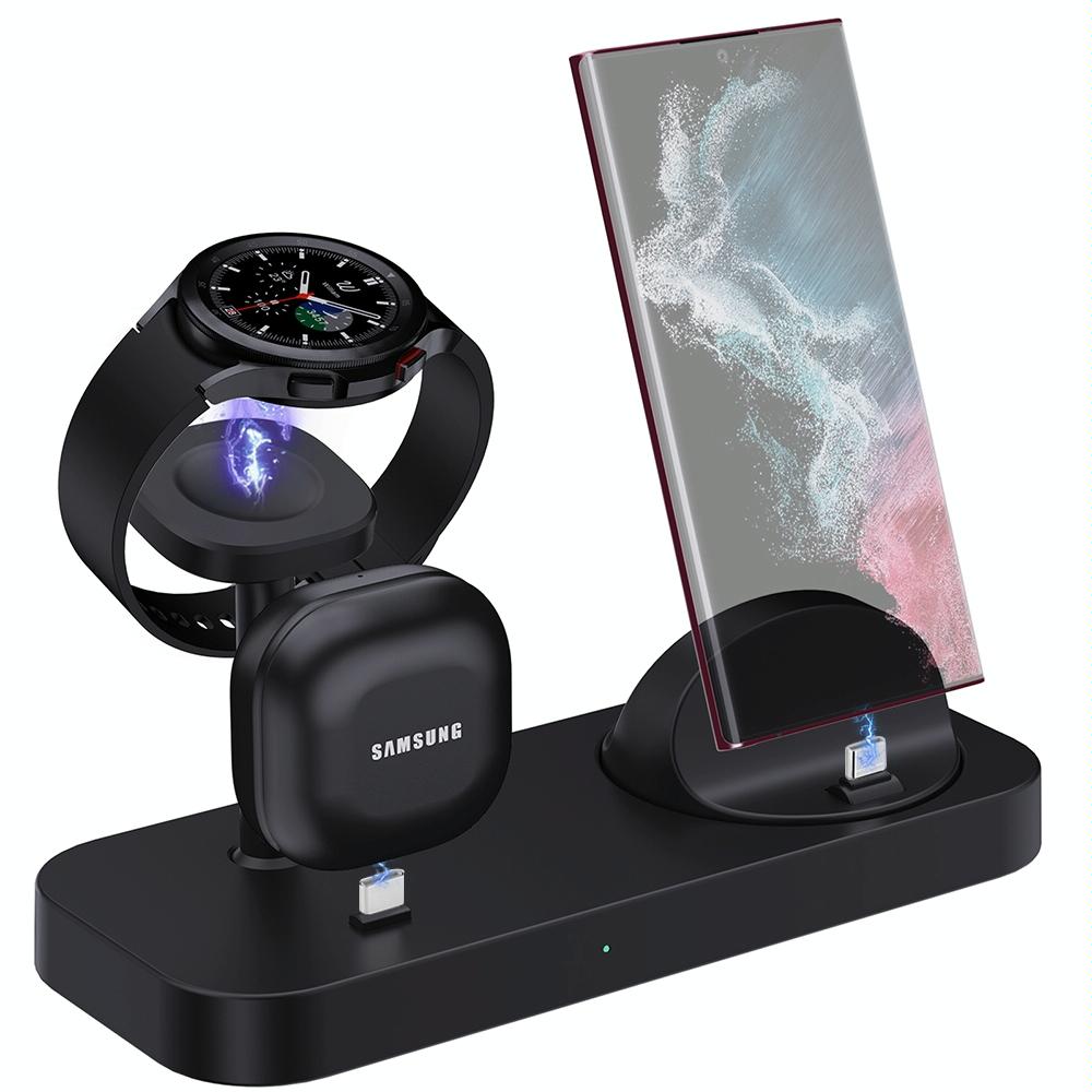 4 In 1 Type C Charging Stand For Samsung Watch And Galaxy Buds - Black