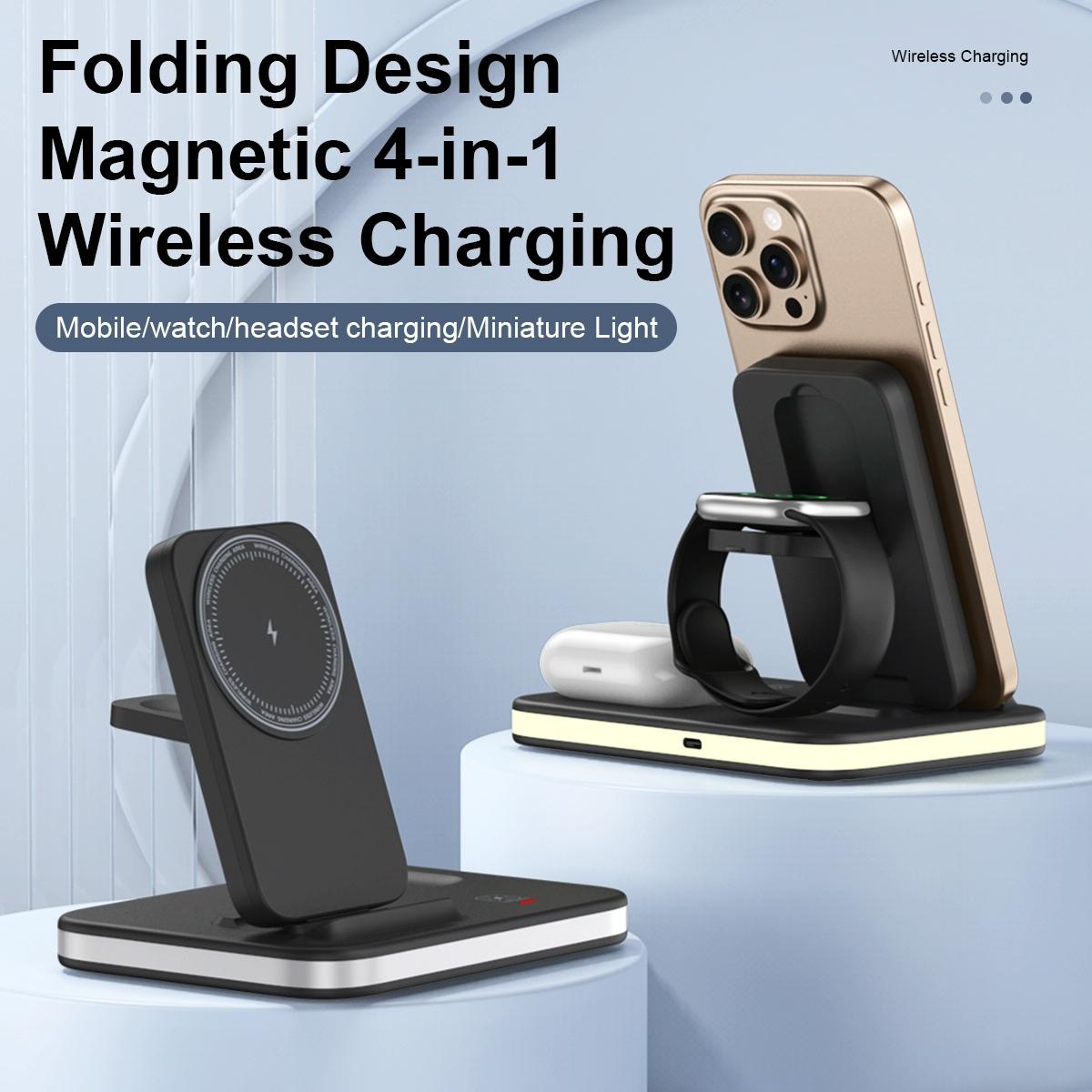 4 In 1 Magnetic Fast Wireless Charger - Silver