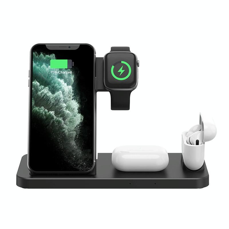 Foldable 4 In 1 Wireless Charger For Mobile Devices - White