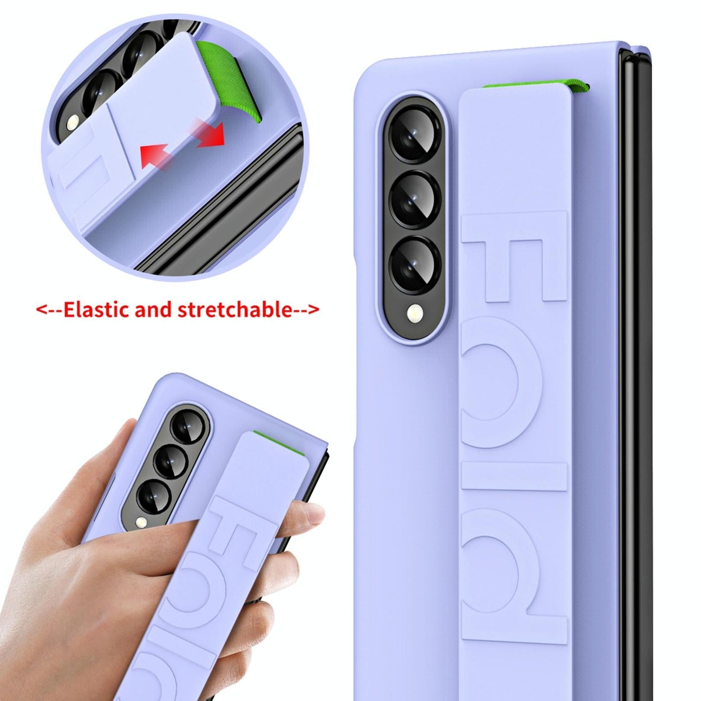 For Samsung Galaxy Z Fold4 5G Shockproof Wristband - Elastic - Green