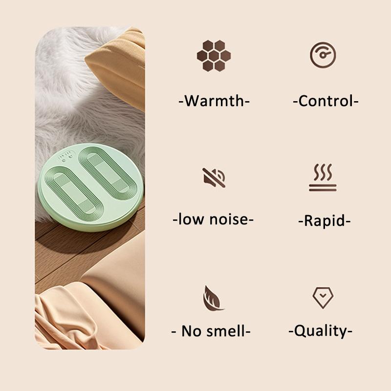 Adjustable 5V Usb Foot Massager Warmer 3 Temp & Vibration Levels - Milk Green