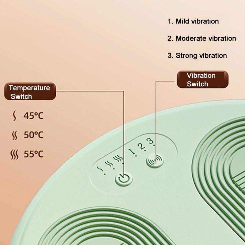 Adjustable 5V Usb Foot Massager Warmer 3 Temp & Vibration Levels - Milk Green