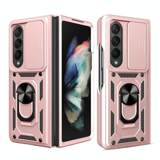 For Samsung Galaxy Z Fold4 5G Tpu Pc Case With Sliding Camera Cover - Rose Gold