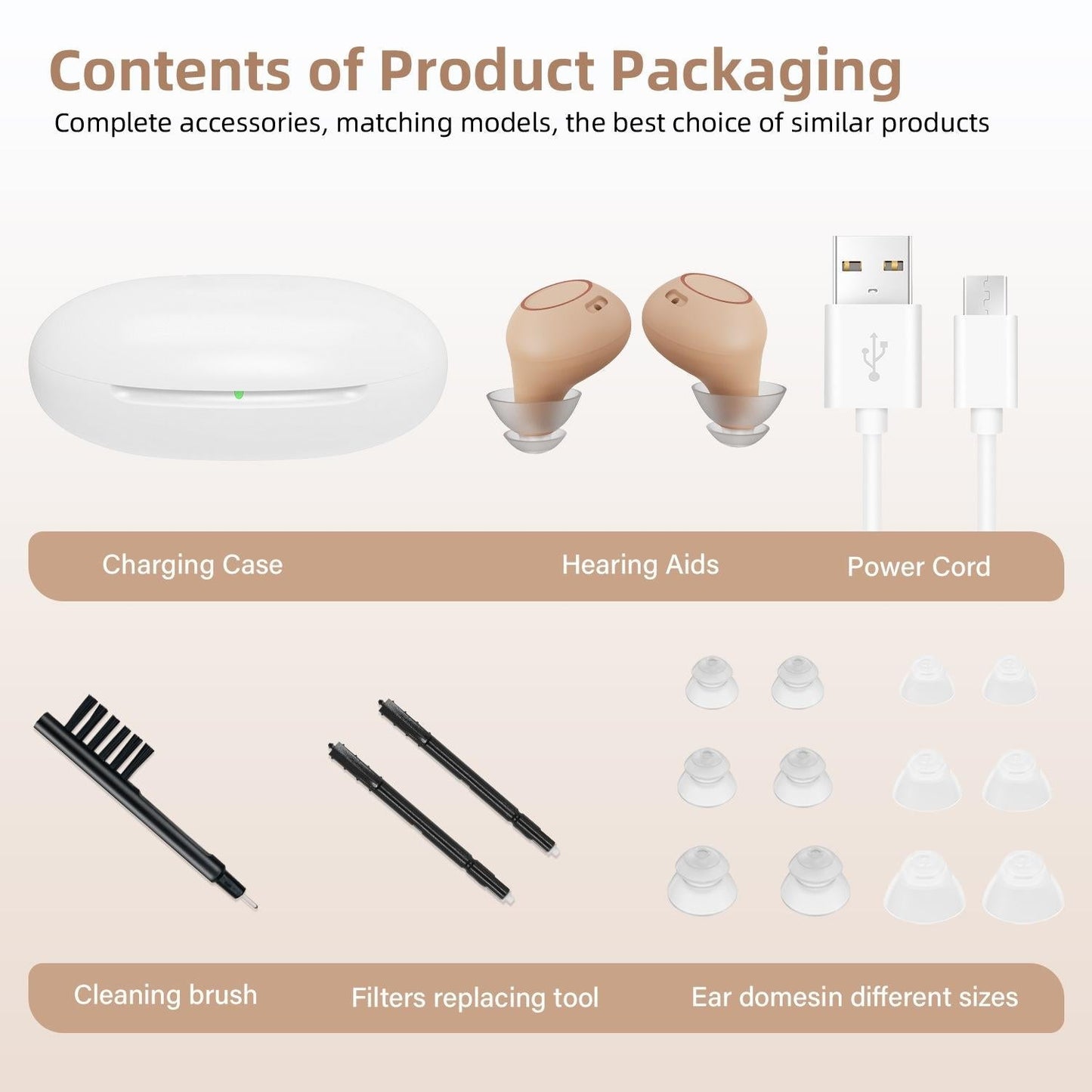 Digital In Ear Tws Hearing Aid Rechargeable & Invisible - Black