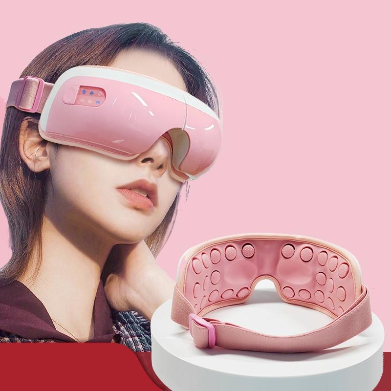Adjustable Eye Massager With Hot Compress Black - Pink