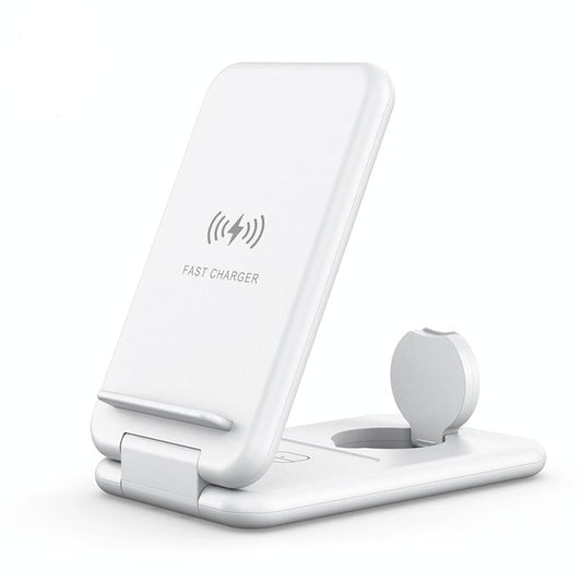 15W 3 In 1 Foldable Wireless Charger For Iphones Iwatchs Airpods - White