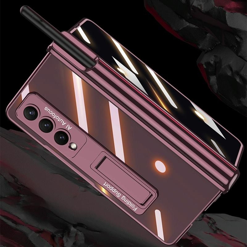 For Samsung Galaxy Z Fold4 5G Magnetic Privacy Case - Foldable - Wine Red