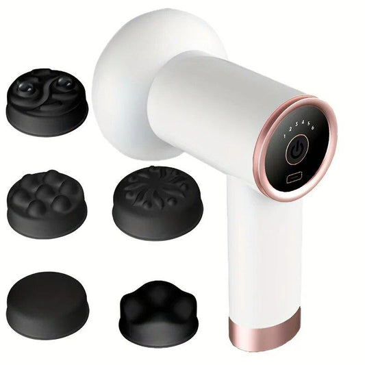 5-Head Handheld Massage Gun For Fat Pushing - White