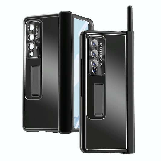 For Samsung Galaxy Z Fold4 5G Shockproof Aluminum Double Hinge Case - Black