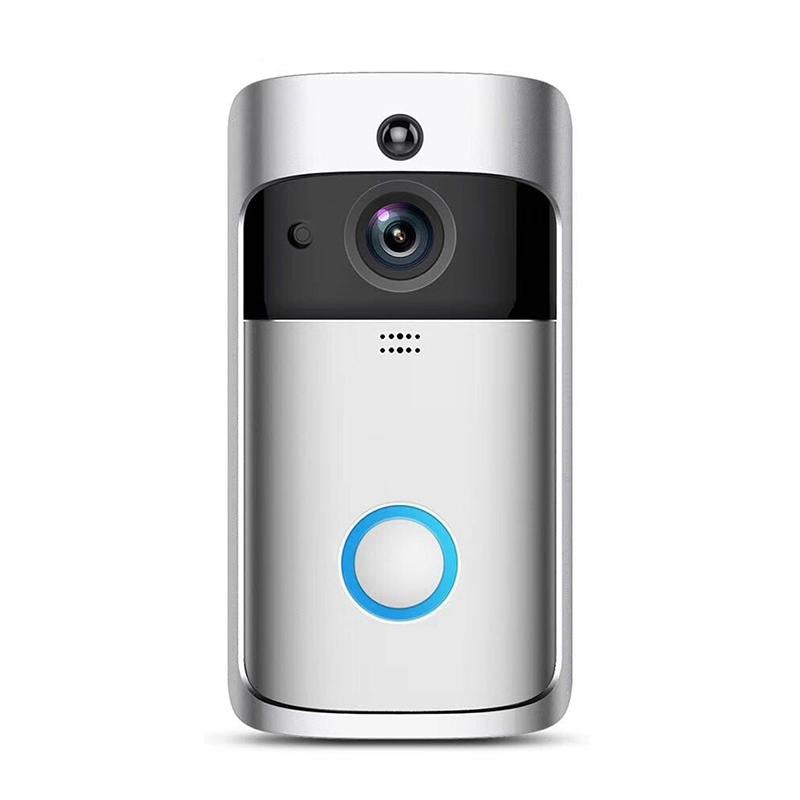Smart Wifi Video Doorbell With Night Vision & Wide-Angle Camera - 720P Low Power Mobile Remote - Black