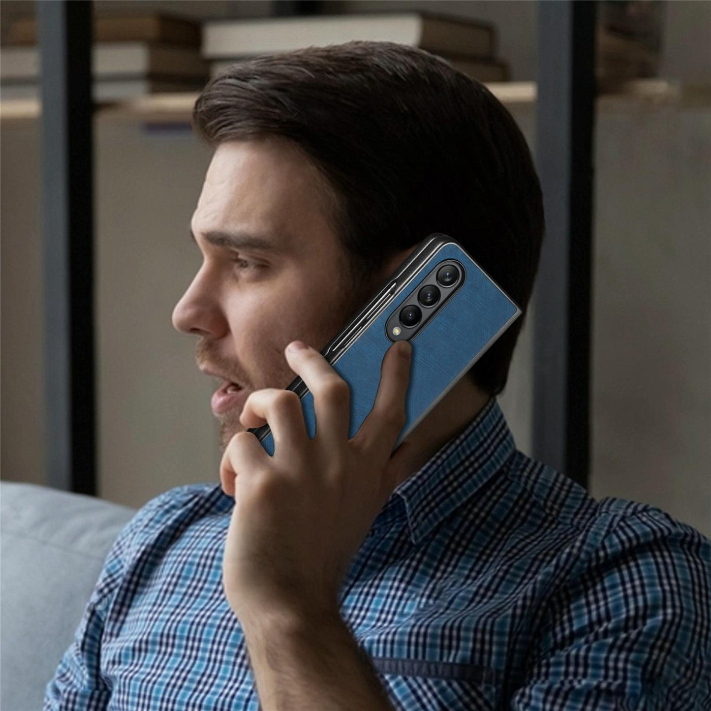 For Samsung Galaxy Z Fold4 5G Pu Back Cover - Solid Colour - Purple