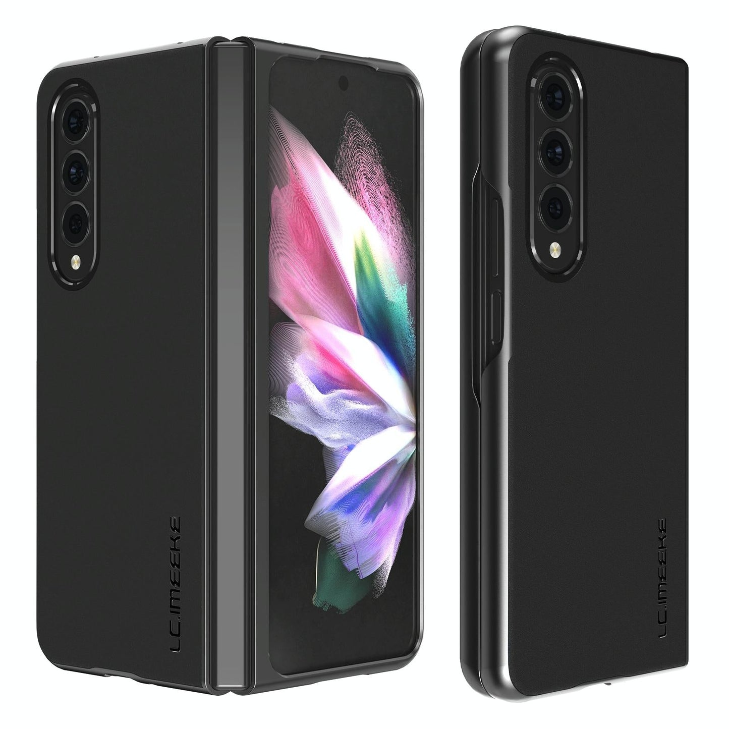 For Samsung Galaxy Z Fold4 5G Leather Shockproof Case - Black