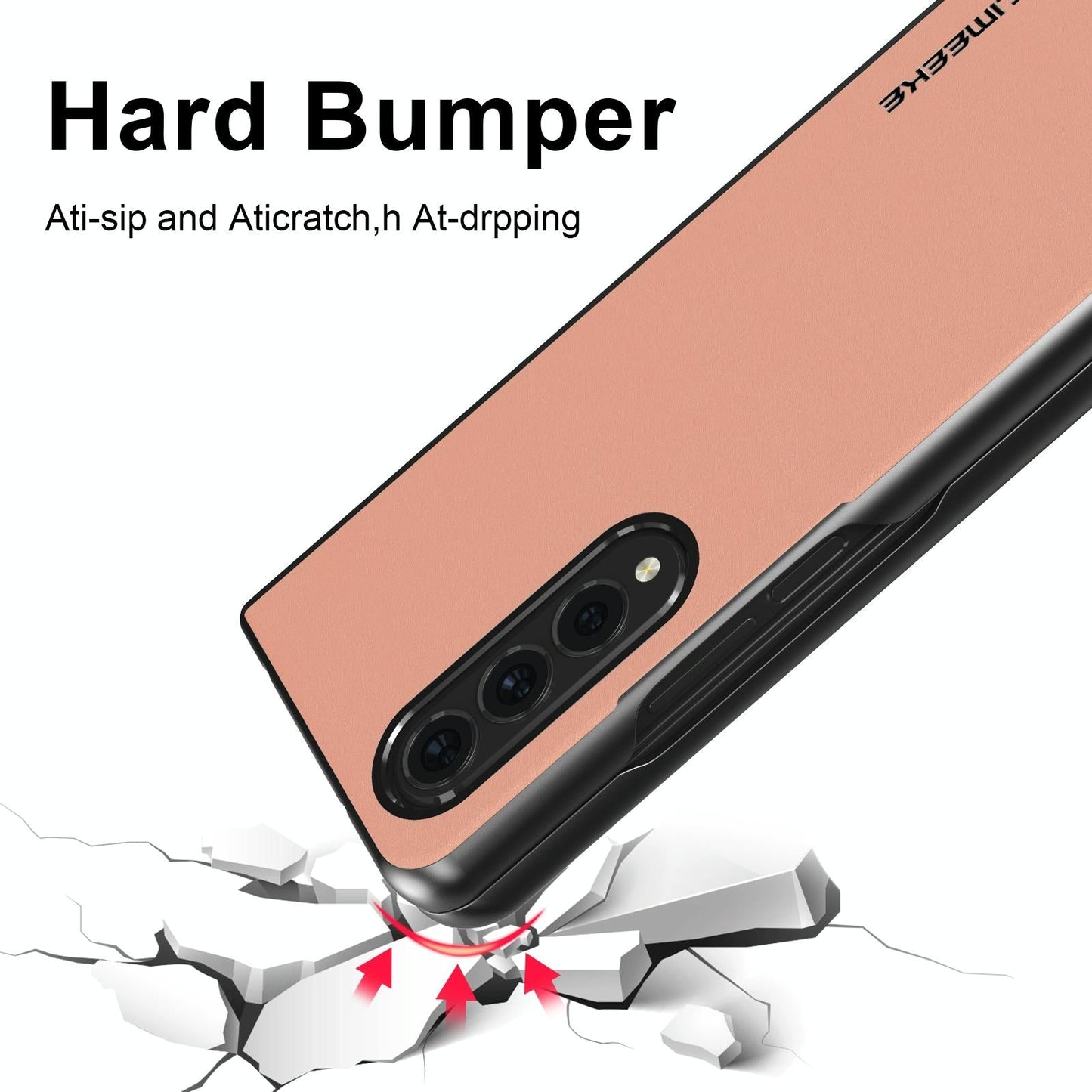 For Samsung Galaxy Z Fold4 5G Leather Shockproof Case - Black