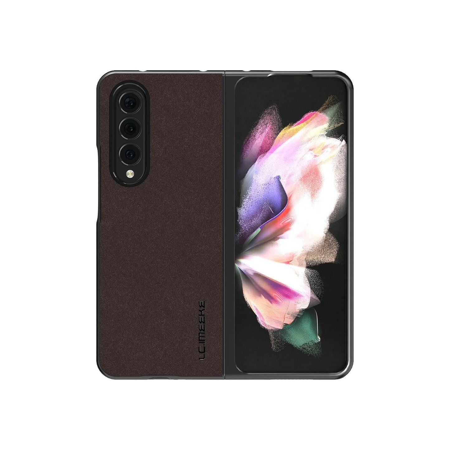 For Samsung Galaxy Z Fold4 5G Leather Shockproof Case - Black