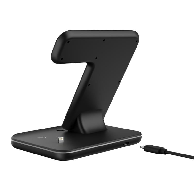 3 In 1 Magnetic Wireless Charger With Touch Ring Light - Black