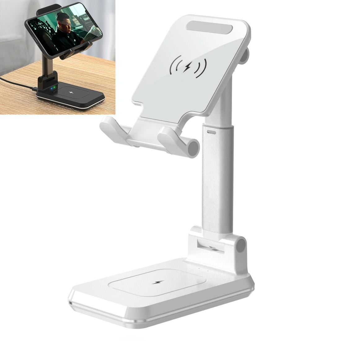 Portable 2 In 1 Wireless Charging Stand Double Charge - White