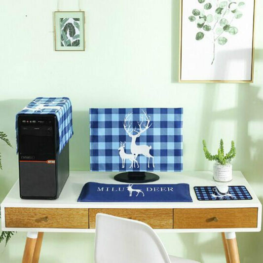 Universal 3-in-1 Desktop Pc Dust Cover - Fits 23-24 Inch Screens - Deer