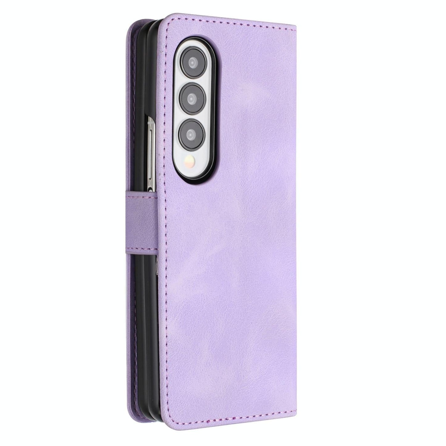 For Samsung Galaxy Z Fold4 5G Leather Phone Case With Heart Pattern - Royal Blue