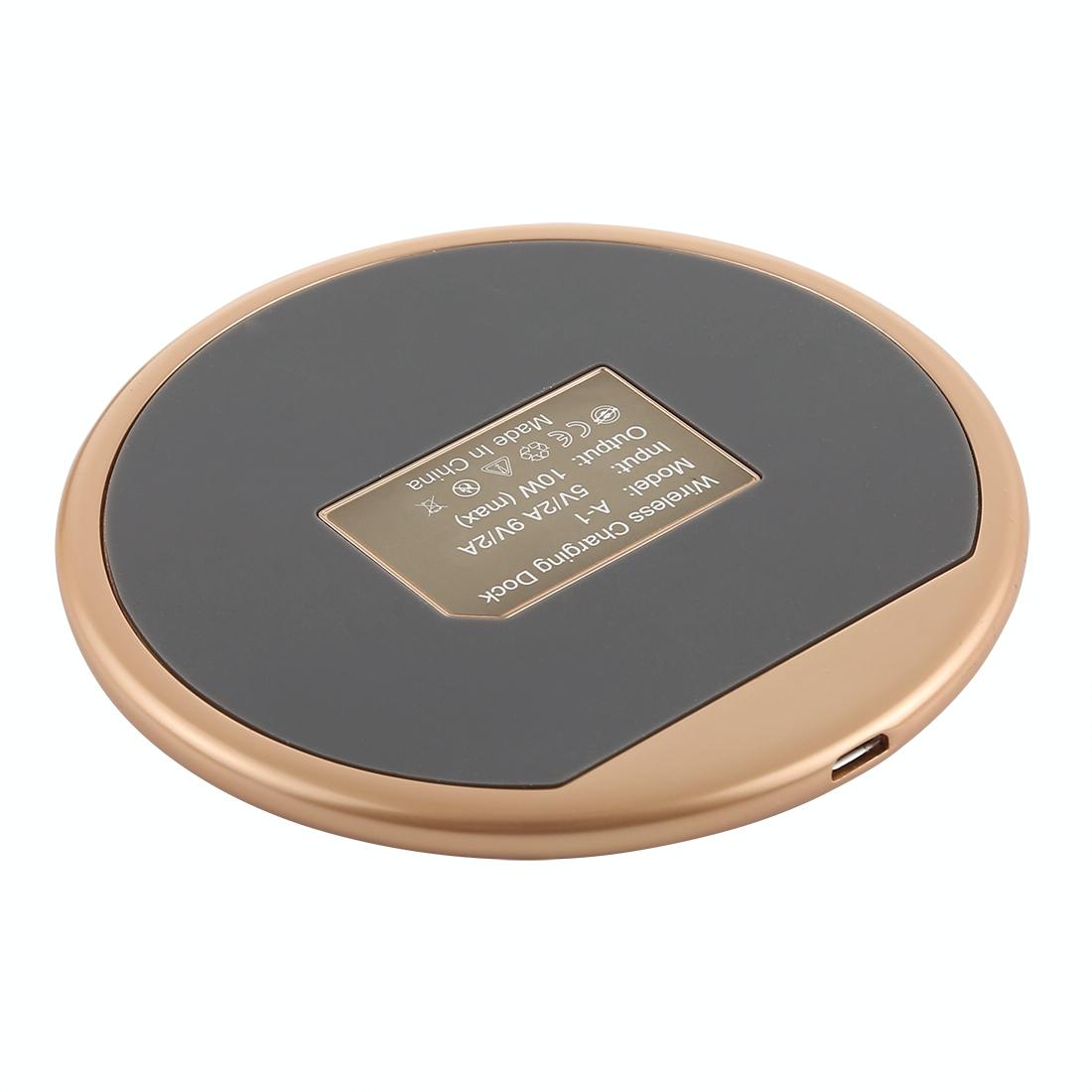 Round Shape Wireless Charger Fast Charging Black+Gold