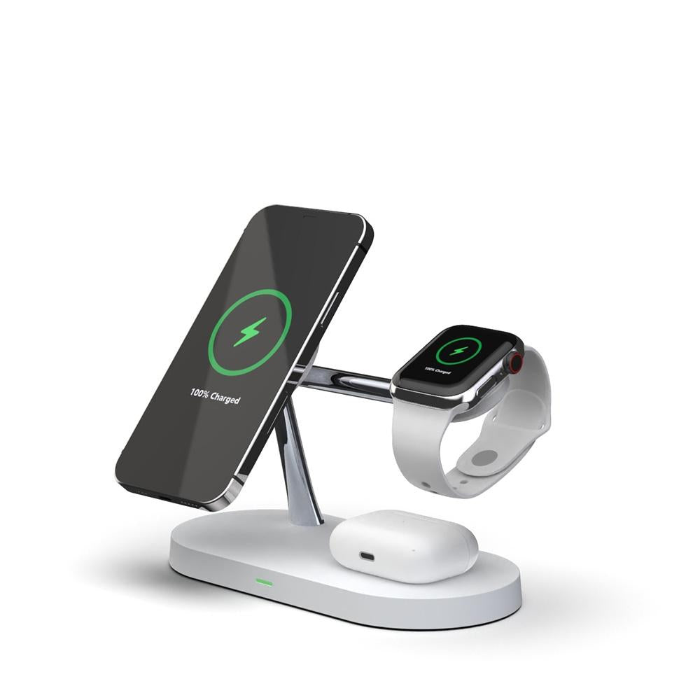 15W 5 In 1 Magnetic Wireless Charger For Iphone 12 & Apple Watch & Airpods - Black