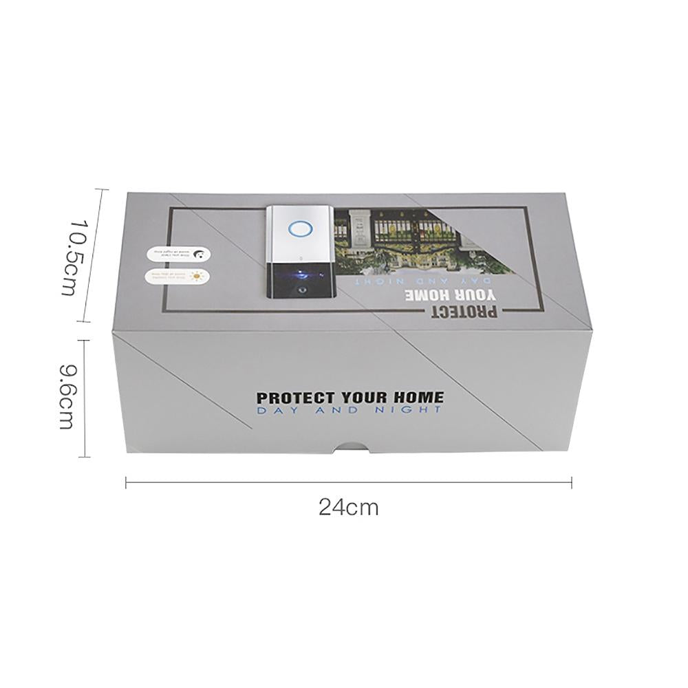 Smart Wifi Video Doorbell With Night Vision & Motion Detection - Black