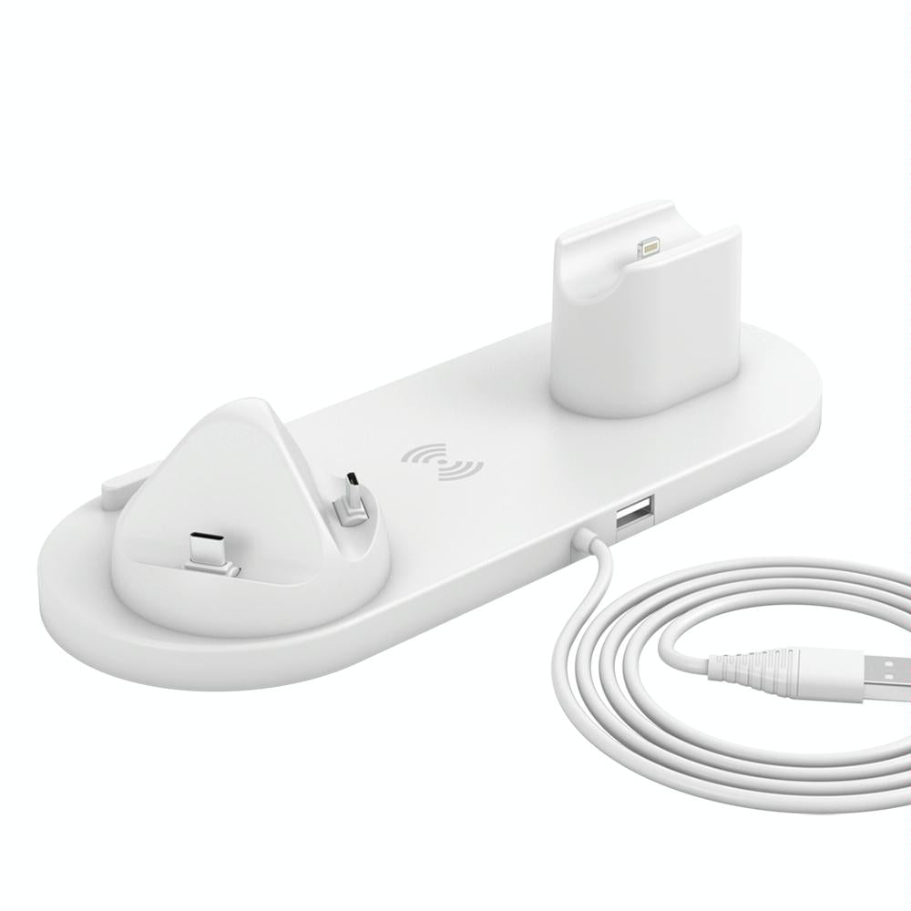 6 In 1 Wireless Charger For Iphone Apple Watch Airpods & Android - Black