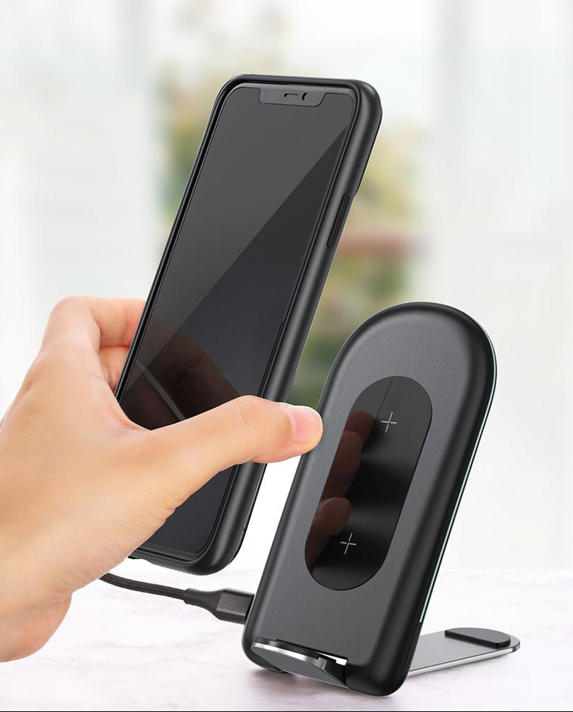 Foldable 15W Wireless Charger For Mobile Phones Black