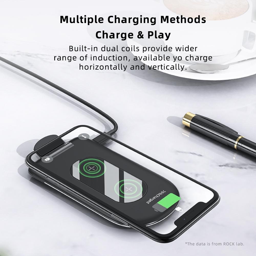 Foldable 15W Wireless Charger For Mobile Phones Black