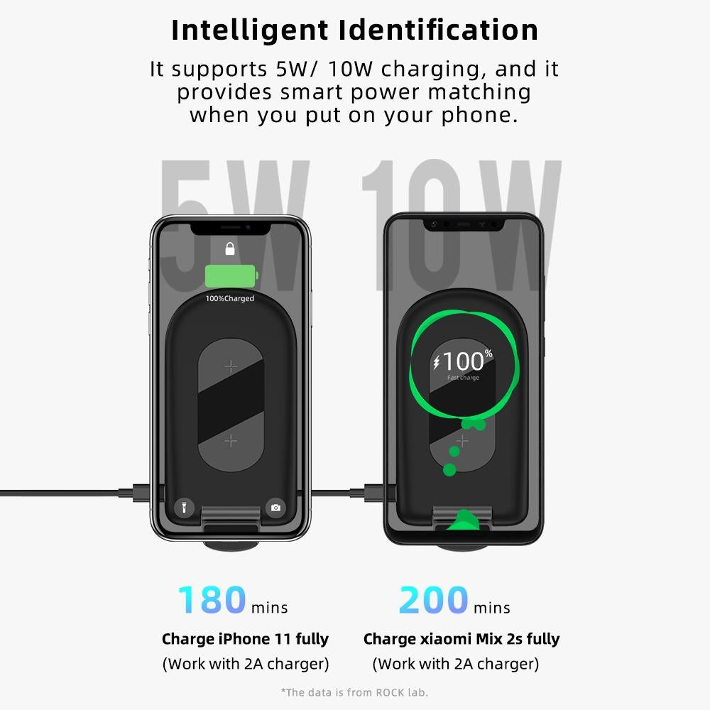 Foldable 15W Wireless Charger For Mobile Phones Black