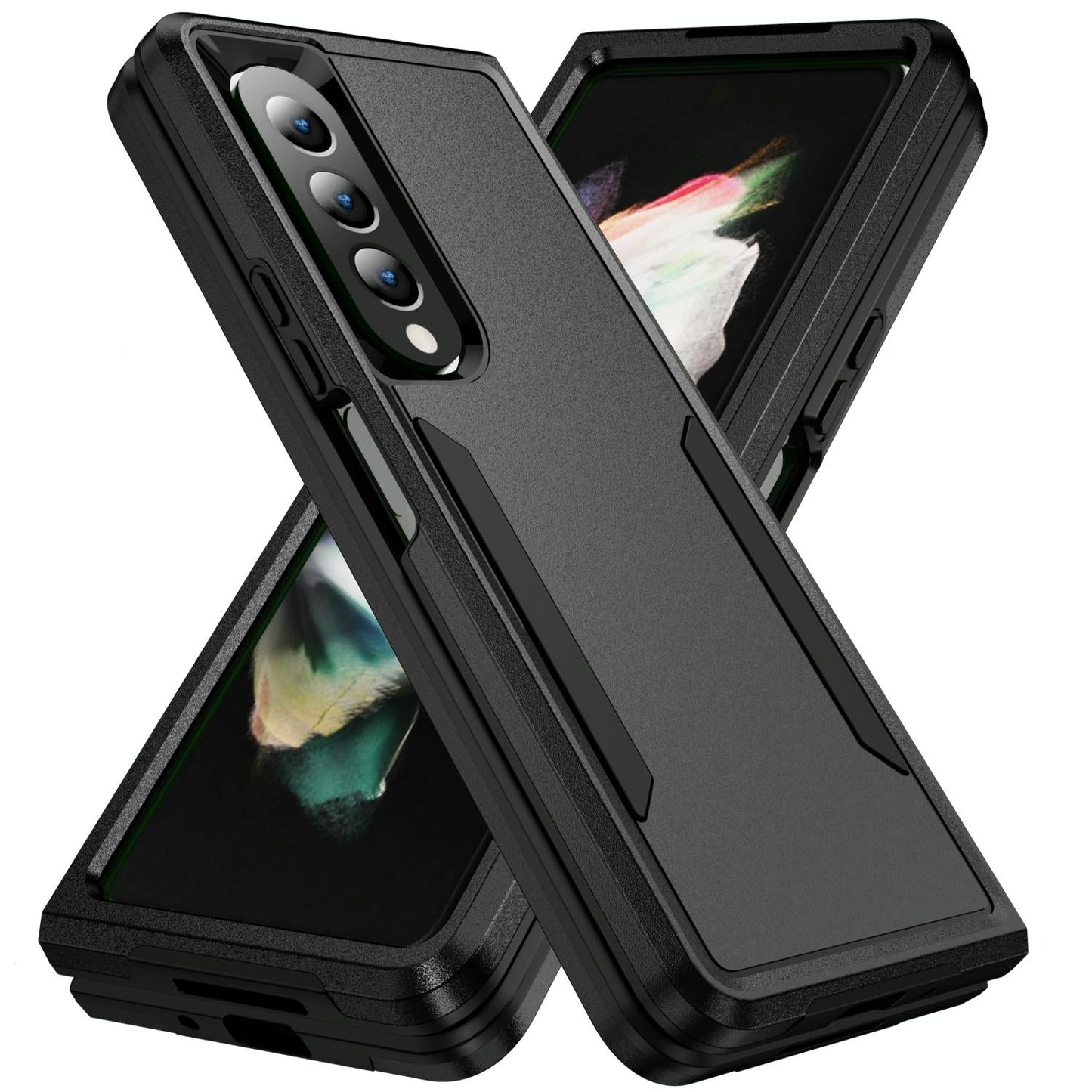 For Samsung Galaxy Z Fold4 5G Shockproof Pc Tpu Case - Black