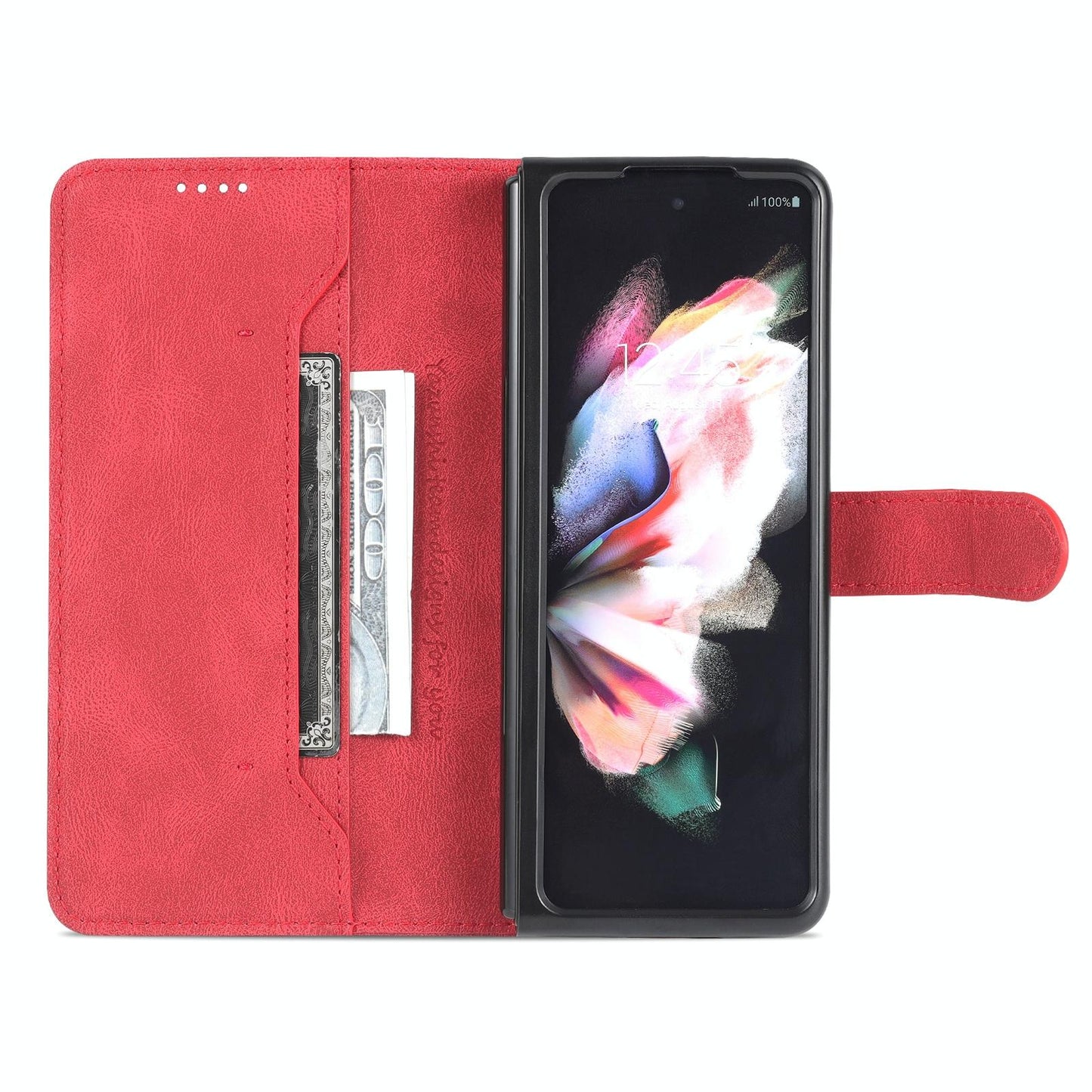 For Samsung Galaxy Z Fold4 5G Horizontal Flip Tpu Phone Case - Red