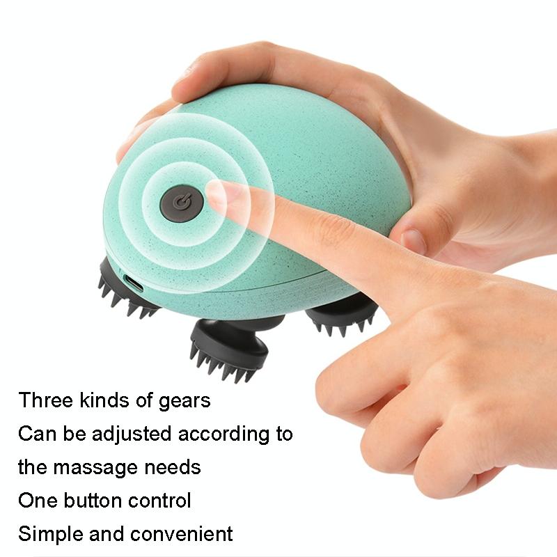 Compact Electric Head Massager Fits All Hair Types - White