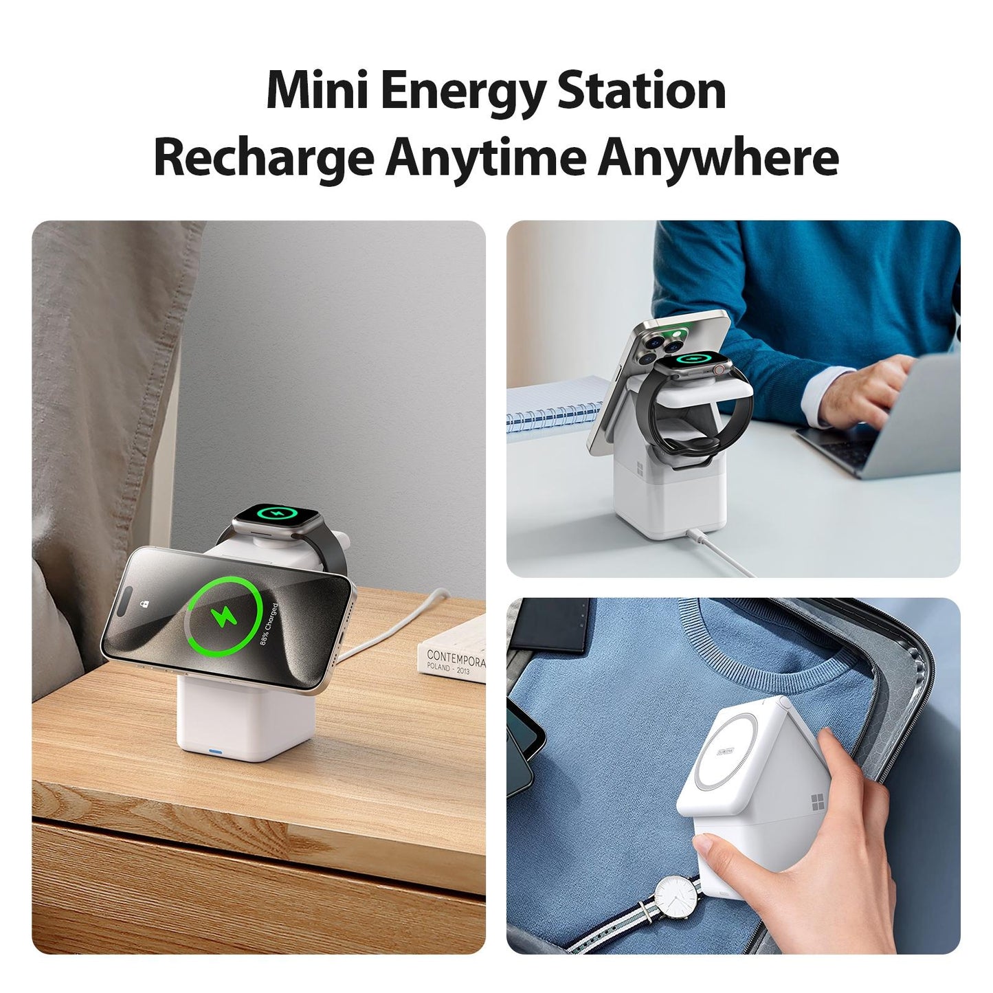 4 In 1 15W Magnetic Wireless Charger White