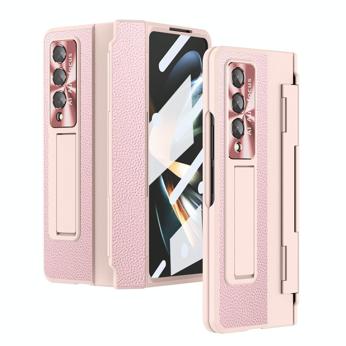 For Samsung Galaxy z Fold4 5G Full Coverage Phone Case with Hinge - Integrated Design - Gold