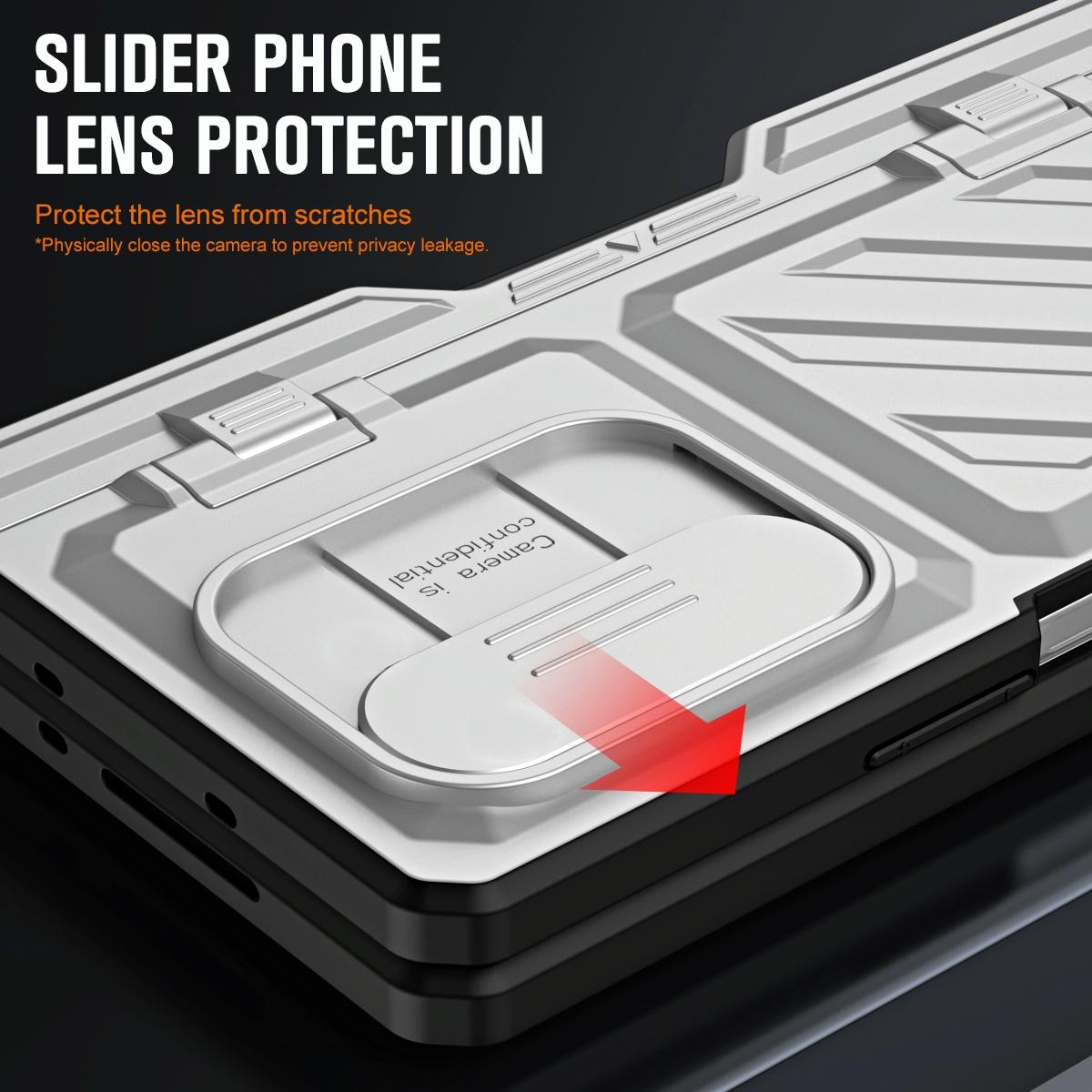 For Samsung Galaxy Z Fold4 5G Shockproof Tpu Pc Case With Pen - Silver