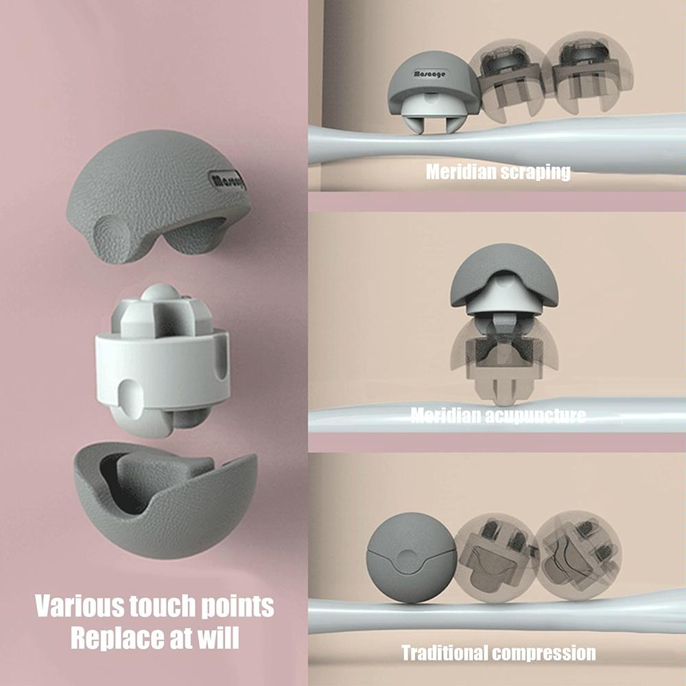 3-In-1 Fitness Yoga Massage Ball Cervical Meridian Massager - Gray