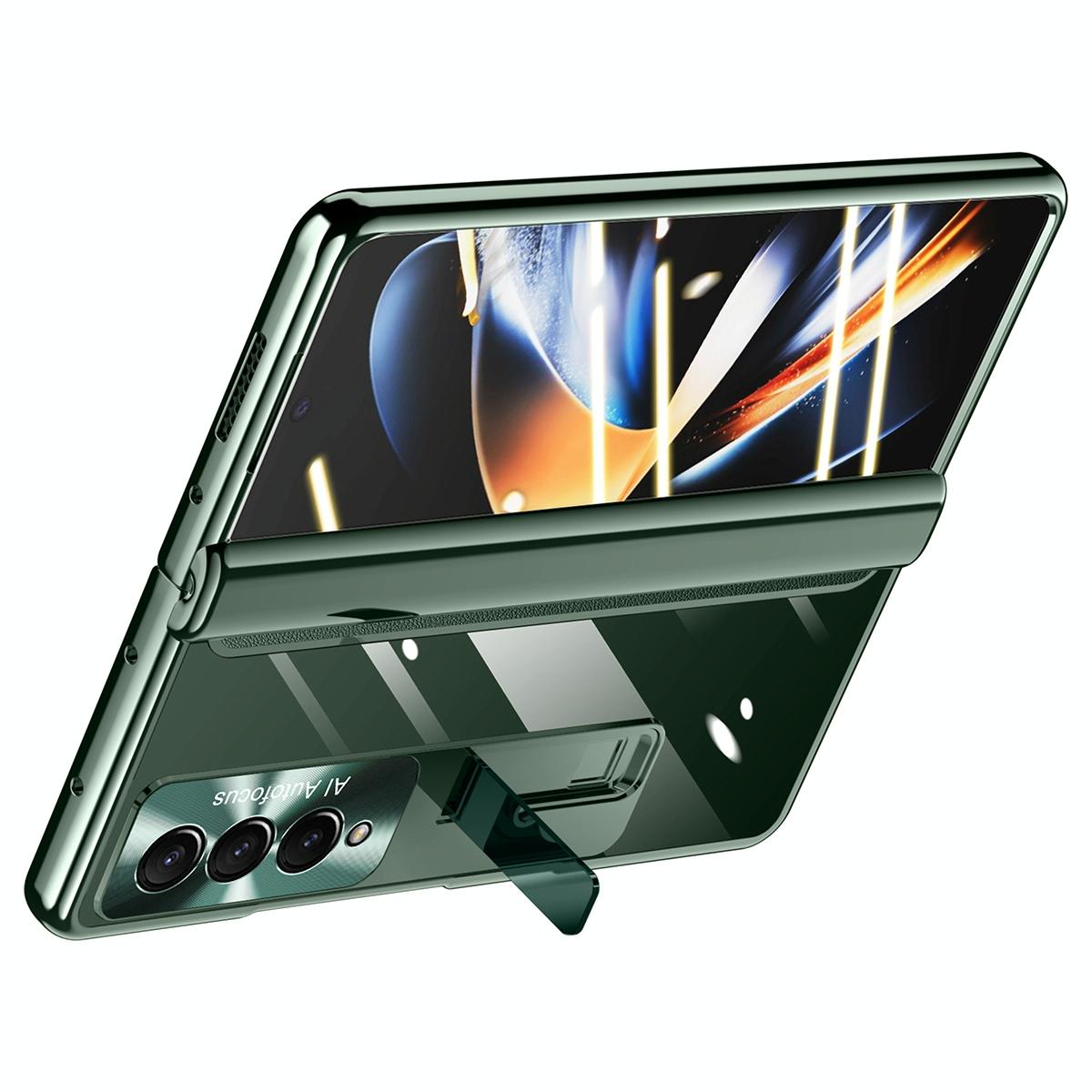 For Samsung Galaxy Z Fold4 5G Samsung Fold 4 Full Body Hinge Case - Electroplated - Green