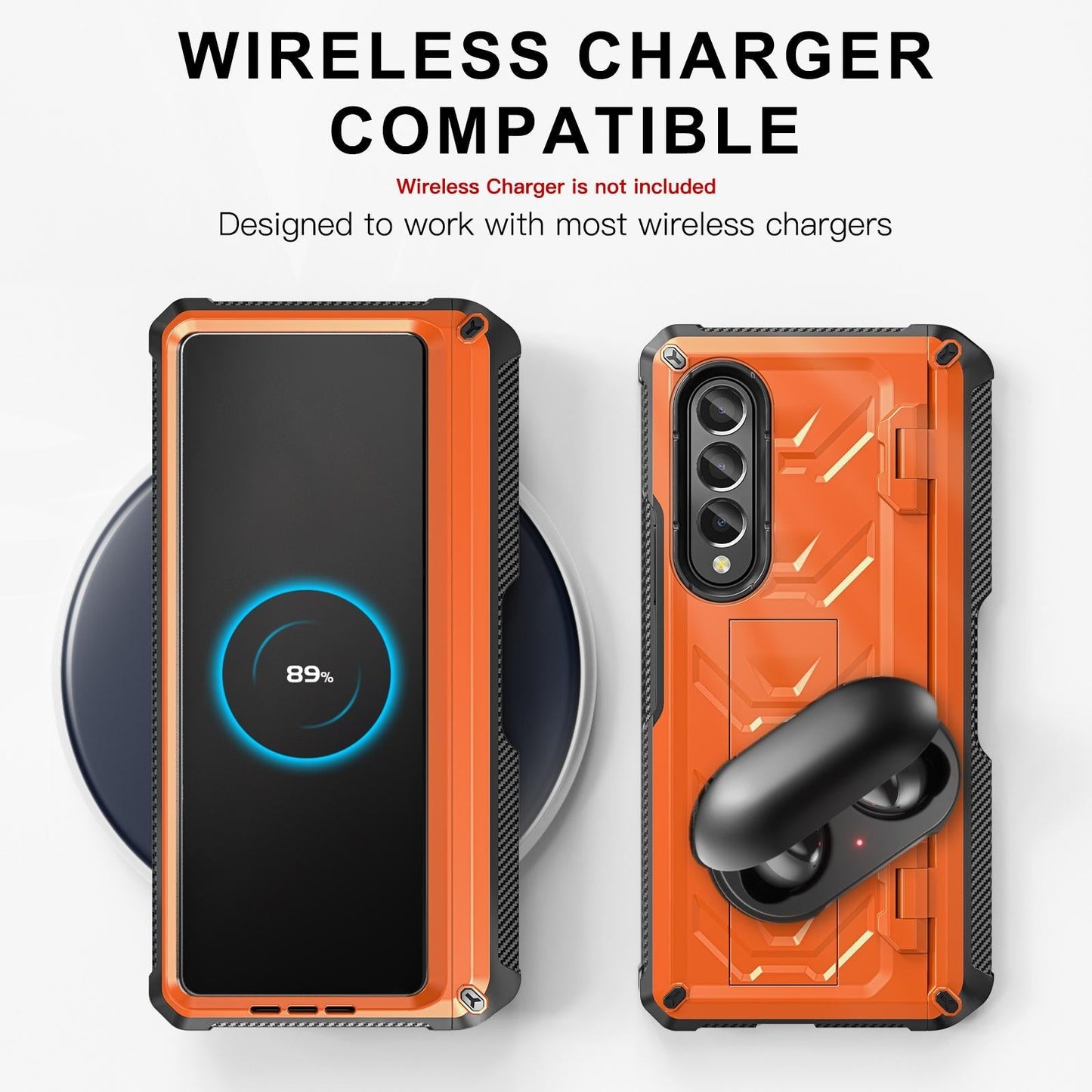 For Samsung Galaxy Z Fold4 5G Foldable Shockproof Phone Case - Orange
