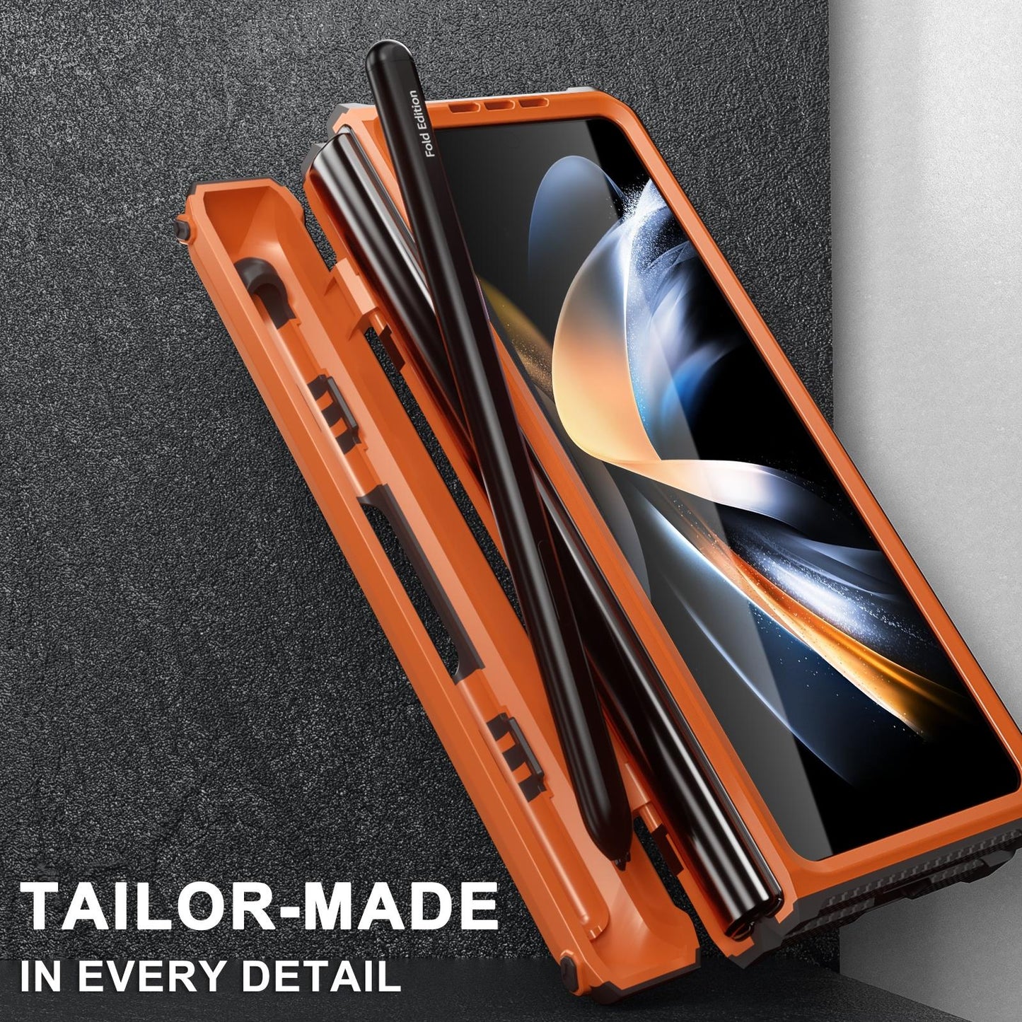 For Samsung Galaxy Z Fold4 5G Foldable Shockproof Phone Case - Orange