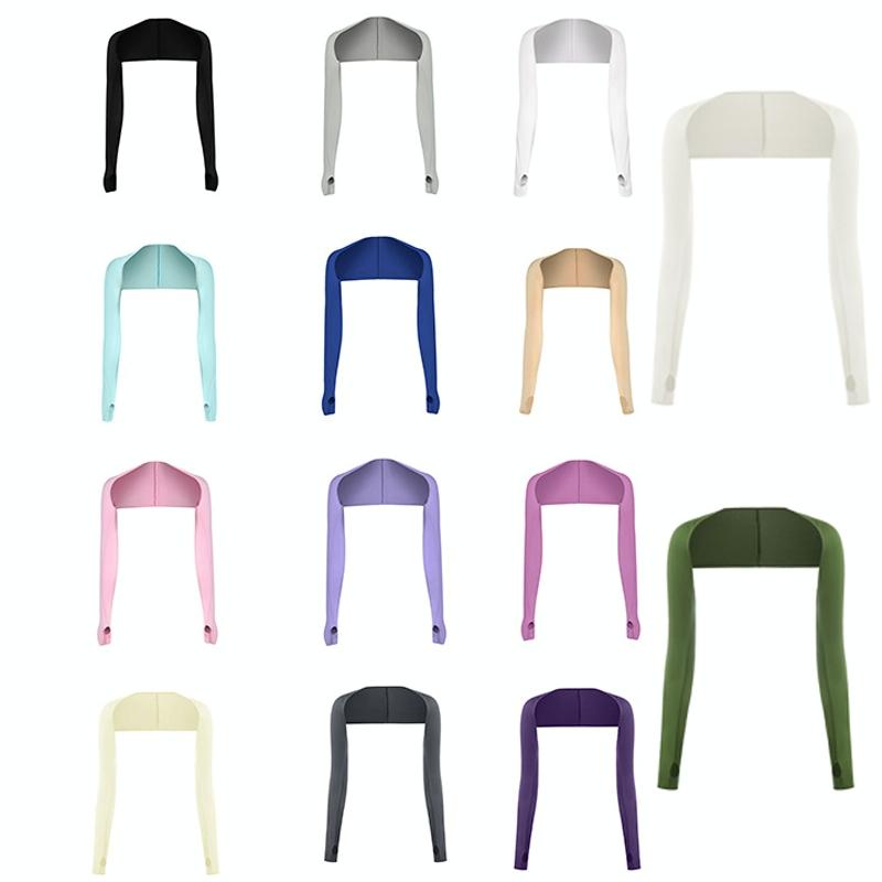 Sun Protection Golf Shawl Sleeves for Outdoor Sports and Cycling - White