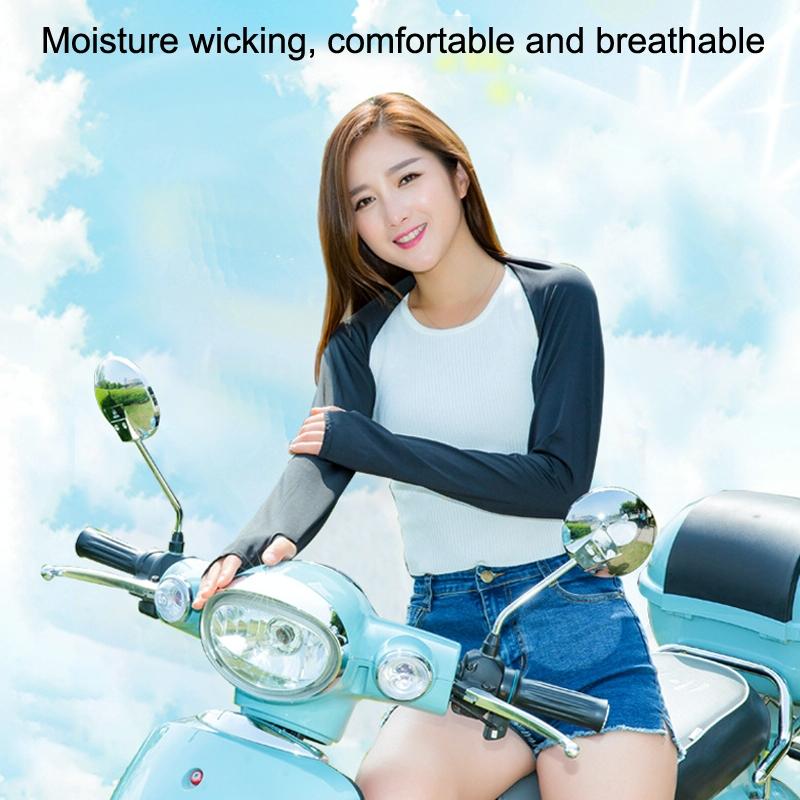 Sun Protection Golf Shawl Sleeves for Outdoor Sports and Cycling - White