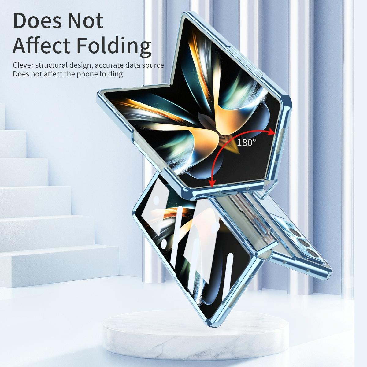 For Samsung Galaxy Z Fold4 5G Phantom Series Folding Case - Champagne Gold