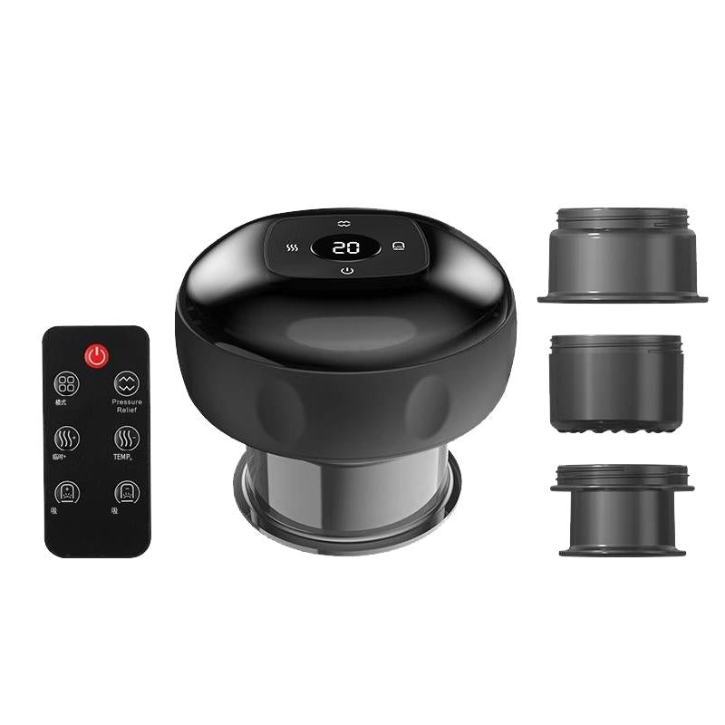 12-Speed Cupping Massager Set With 3 Cups - Black