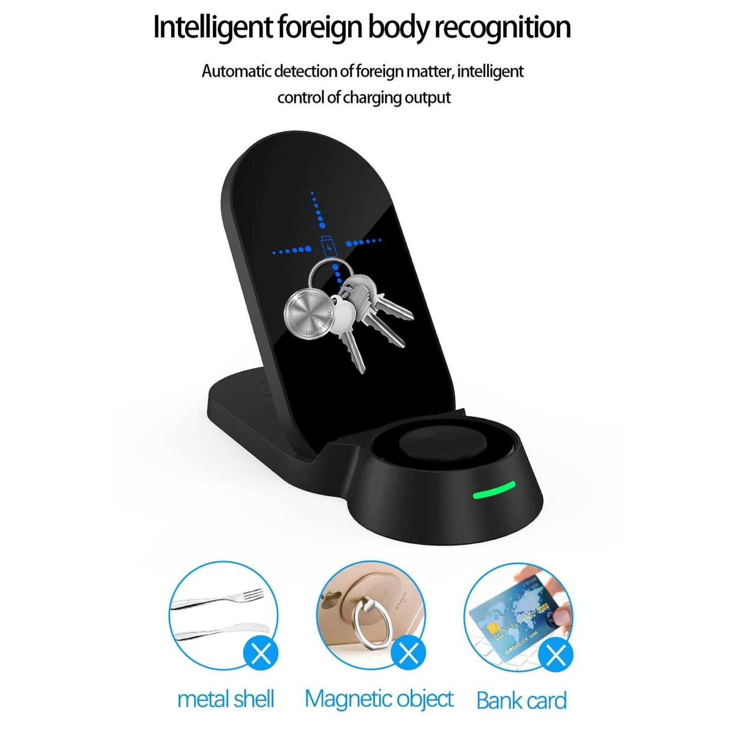 3 In 1 Foldable Wireless Charger For Smart Devices - White