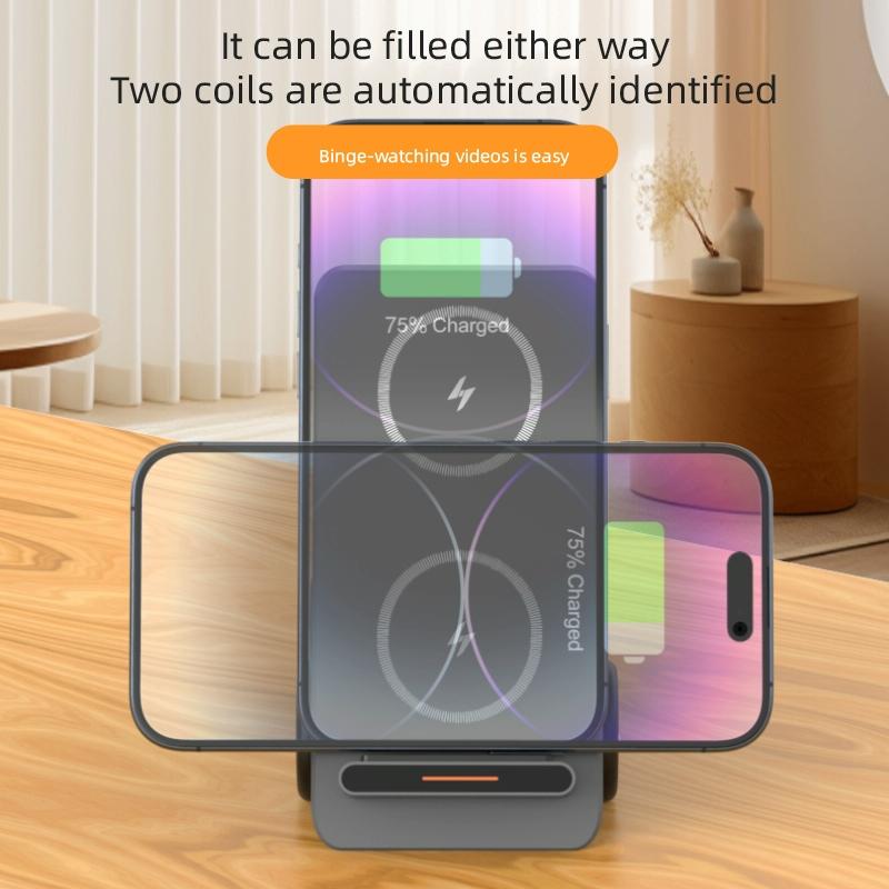 15W 3 In 1 Forklift Wireless Charger With Led Light - White