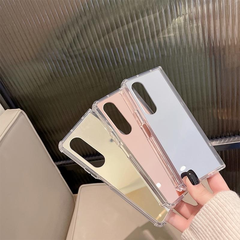 For Samsung Galaxy Z Fold4 5G Reflective Noodle Case - Reflective Finish - Rose Gold