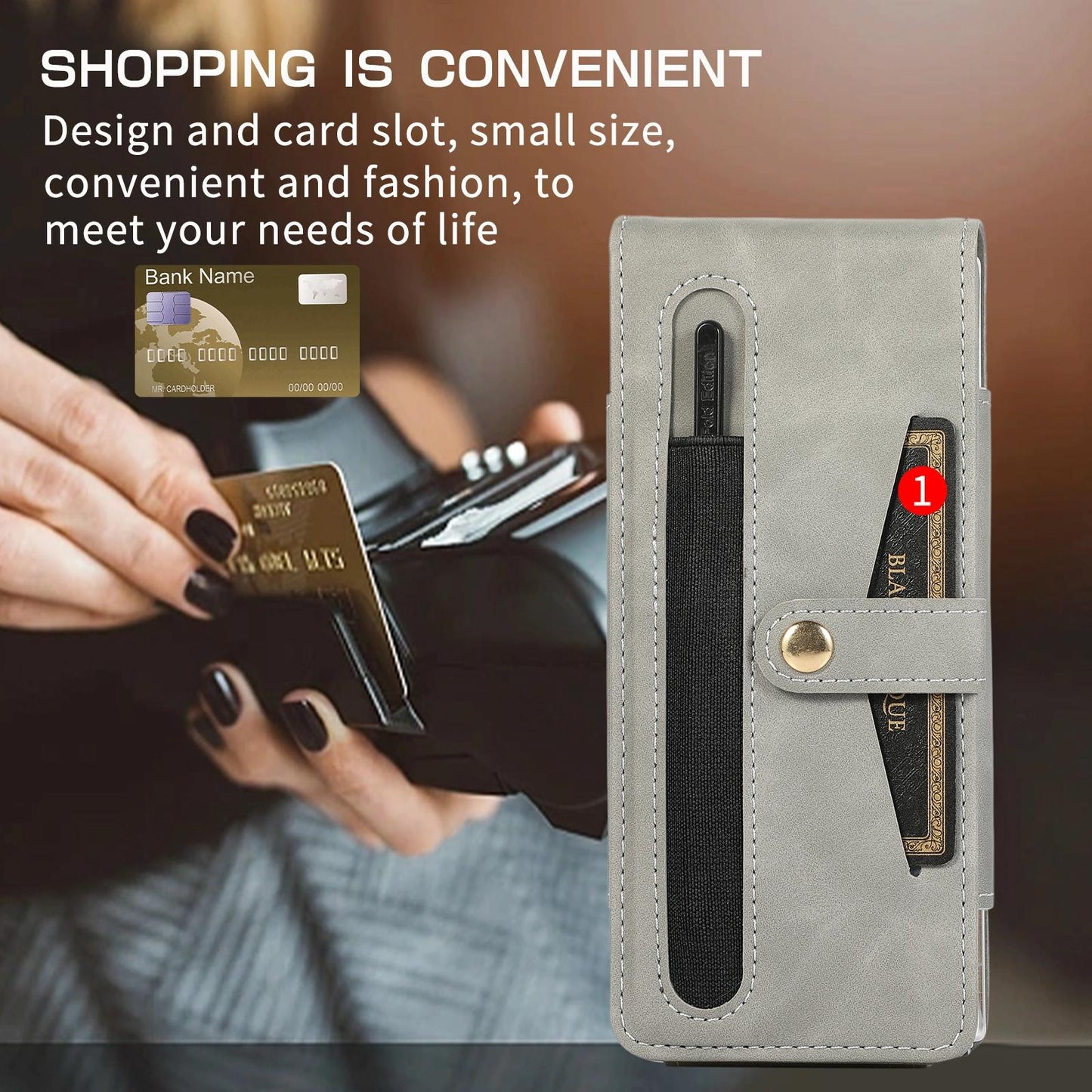 For Samsung Galaxy Z Fold4 5G Leather Folding Phone Case - Purple