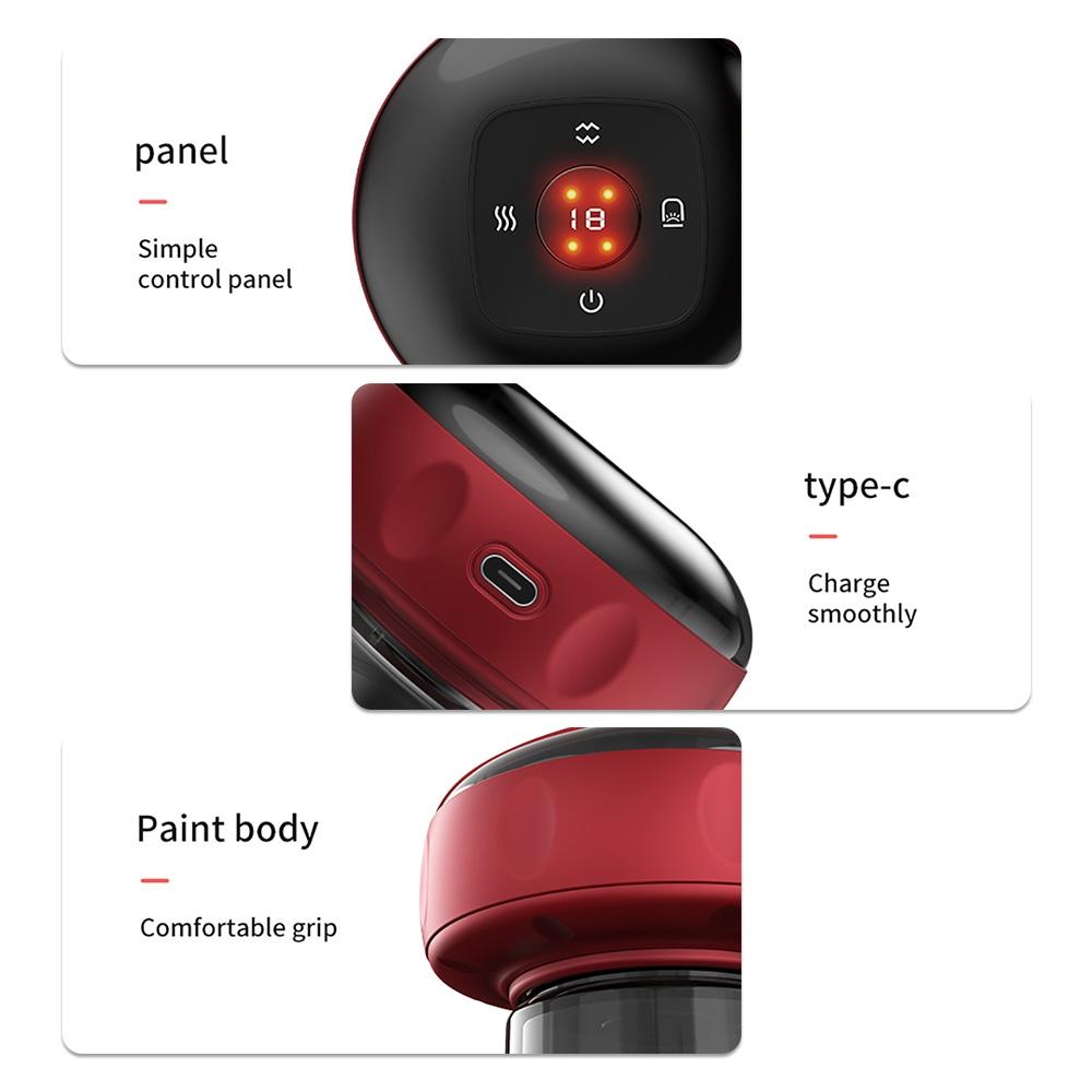 12-Speed Electric Cupping Massage Device Fast Charging - Red Wine