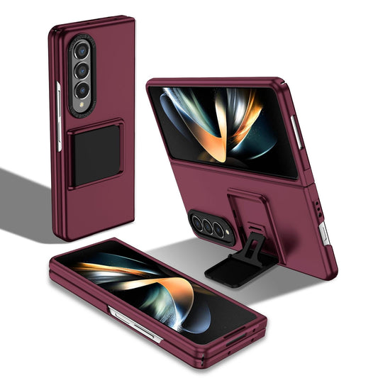 For Samsung Galaxy Z Fold4 5G Foldable 3D Design Phone Case - Wine Red